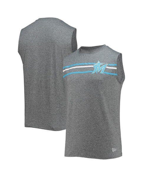 Men's Gray Miami Marlins Muscle Tank Top