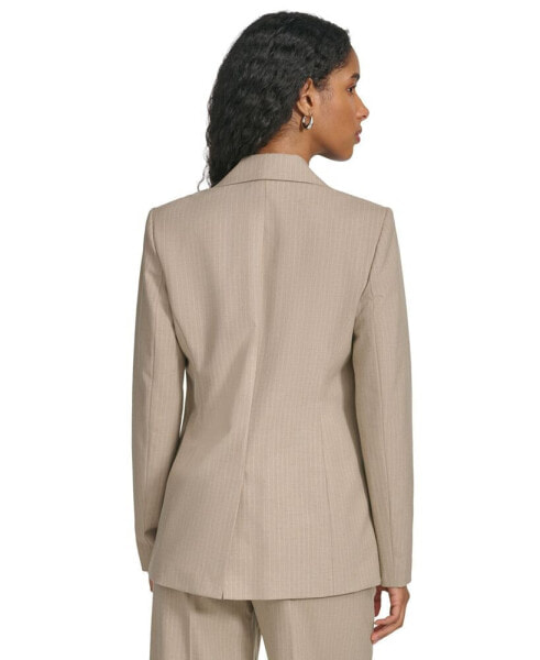 Women's Pinstripe One-Button Blazer