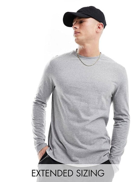 ASOS DESIGN crew neck tshirt in grey marl