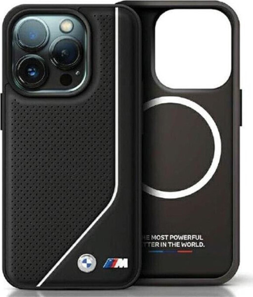 BMW BMW Perforated Twisted Line MagSafe - Etui iPhone 15 (czarny)