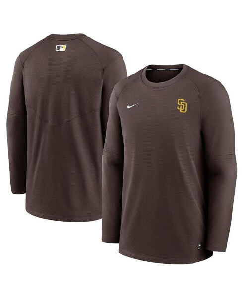 Men's Brown San Diego Padres Authentic Collection Logo Performance Long Sleeve T-shirt