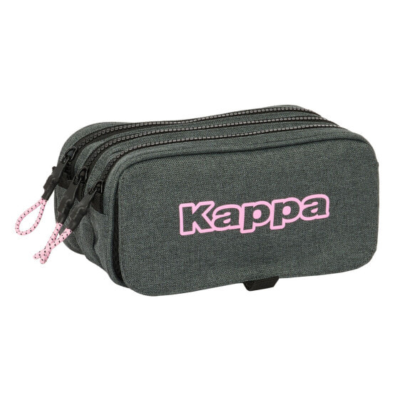 Тройной школьный пенал Kappa Silver pink Серый 21,5 х 10 х 8 см