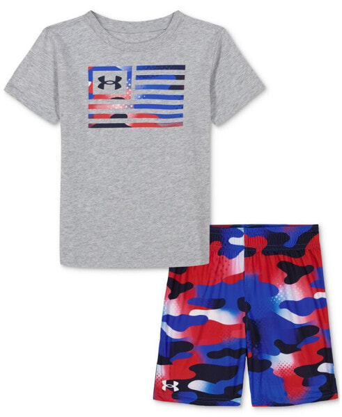 Toddler & Little Boys UA Freedom Flag Camo Graphic T-Shirt & Shorts, 2 Piece Set