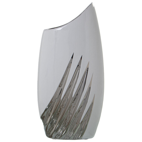 Vase Alexandra House Living White Silver Ceramic 11 x 18 x 9 cm