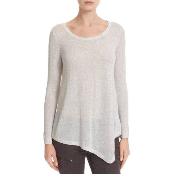 JOIE 163036 Women's Long Sleeve Asymmetrical Sweater Light Heather Gray Sz. S