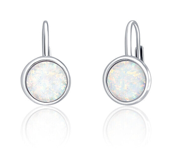 Charming silver earrings with synthetic opals SVLE0697XH2O100