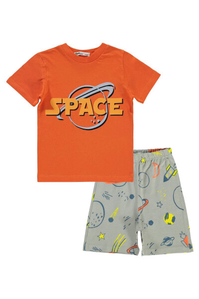 Erkek Çocuk Pijama Takımı 2-5 Yaş Oranj