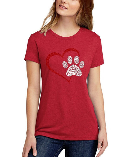 Women's Premium Blend Word Art Paw Heart T-Shirt