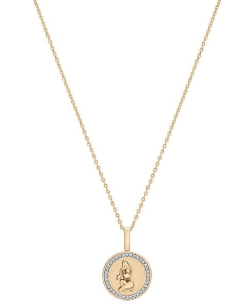 Diamond Scorpio Disc 18" Pendant Necklace (1/10 ct. t.w.) in Gold Vermeil, Created for Macy's