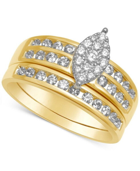 Кольцо Macy's diamond Marquise-Cluster Bridal Set