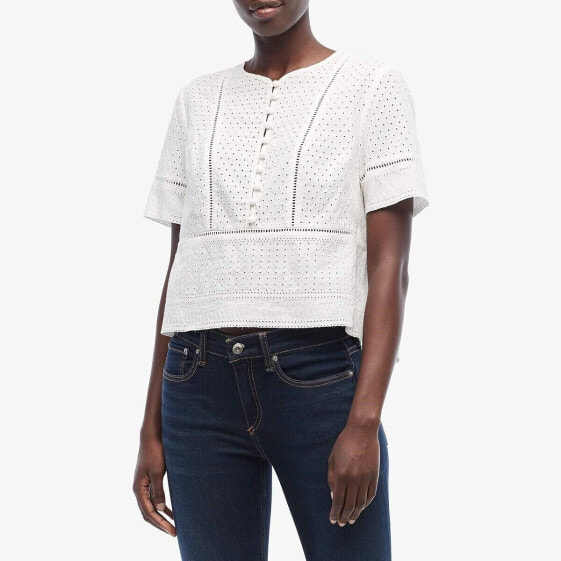 Женская футболка с вышивкой Jonathan Simkhai 266526 размер Medium