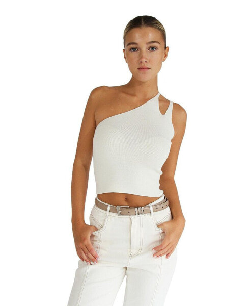 Women's Symphony Double Strap Knit Crop - Cream