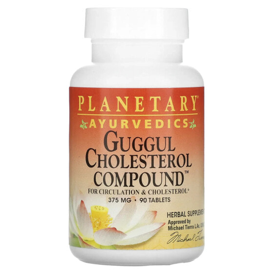 Травяной экстракт Planetary Herbals Guggul Cholesterol Compound, 375 мг, 90 таблеток