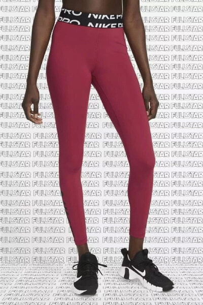 Pro Mid Rise Graphic Leggings Toparlayıcı Bordo Tayt