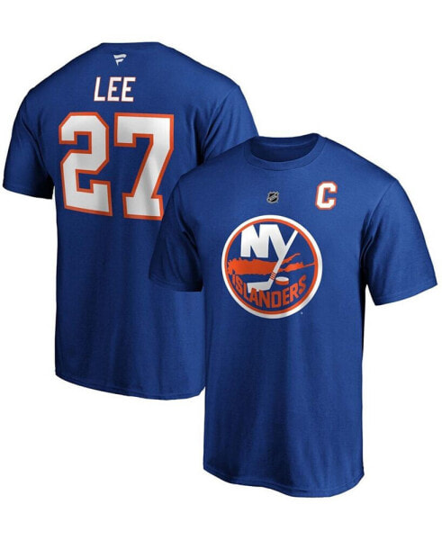Men's Anders Lee Royal New York Islanders Authentic Stack Name and Number T-shirt