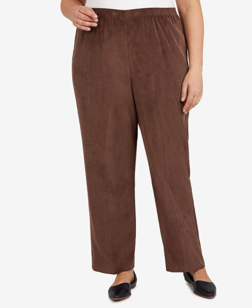 Plus Size Classic Slimming Corduroy Average Length Pant