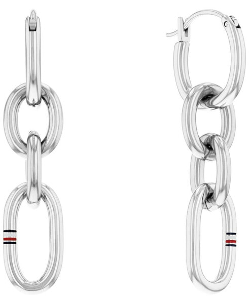 Серьги Tommy Hilfiger Silver-Tone Stainless Steel Chain