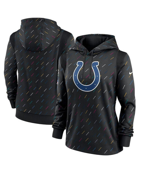 Women's Anthracite Indianapolis Colts NFL Crucial Catch Therma Pullover Hoodie