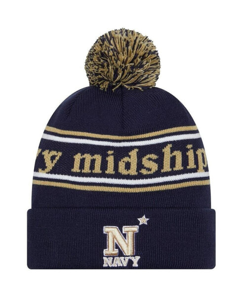 Men's Navy Navy Midshipmen Marquee Cuffed Knit Hat with Pom