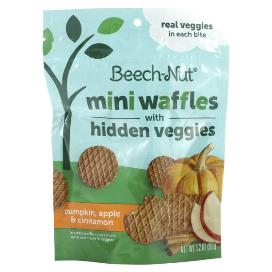 Mini Waffles with Hidden Veggies, 12+ Months, Pumpkin, Apple & Cinnamon, 3.2 oz (90 g)