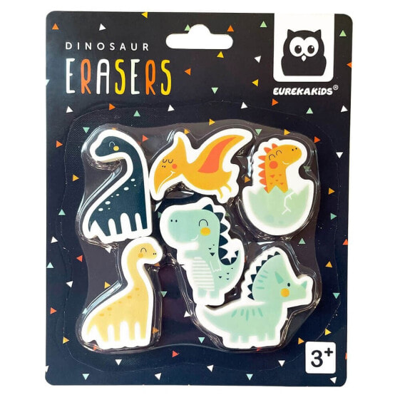 EUREKAKIDS Erasers - set of 5 dinosaur-shaped units