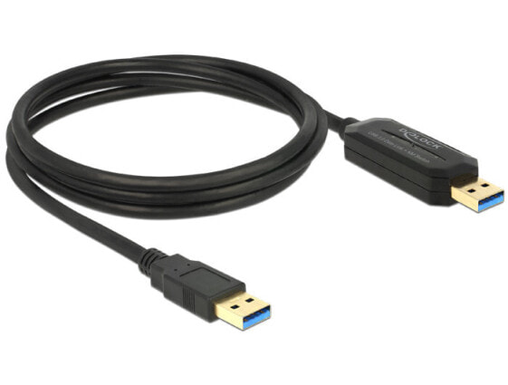 Кабель Delock USB 3.0-A - USB 3.0-A 1.5 м черный