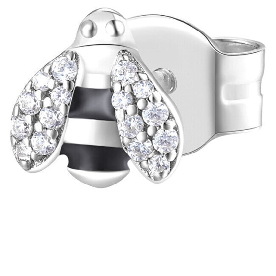 Silver single earrings with zircons Storie bee RZO050R