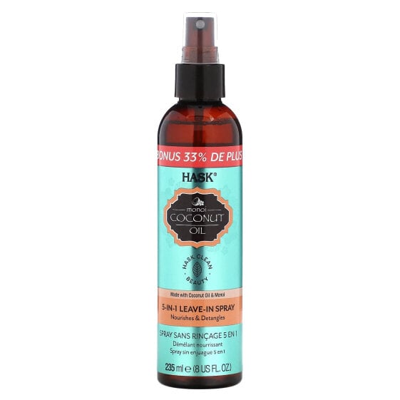 Несмываемый спрей для волос Monoi Coconut Oil, 5-In-1 Leave-In Spray, 235 мл, Hask Beauty