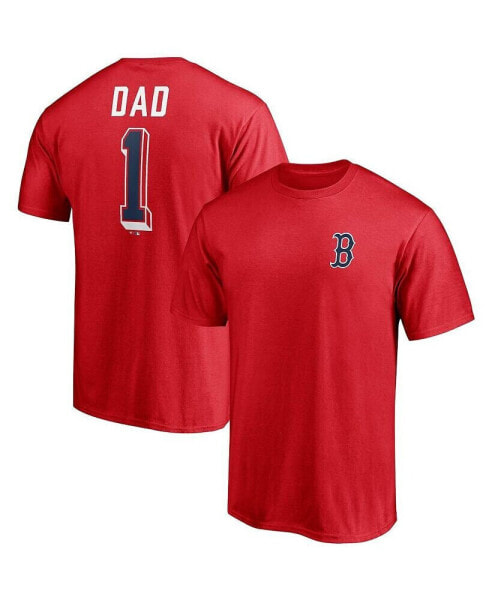 Men's Red Boston Red Sox Number One Dad Team T-shirt