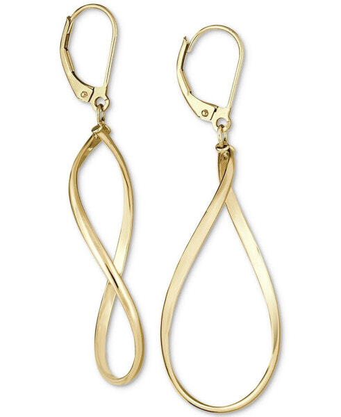 Polished Oval Drop Earrings in 14k Gold