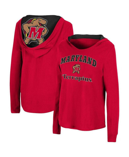 Women's Red Maryland Terrapins Catalina Hoodie Long Sleeve T-Shirt