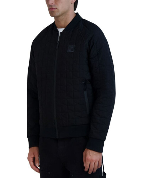 Men's Slim-Fit Quilted Bomber Jacket