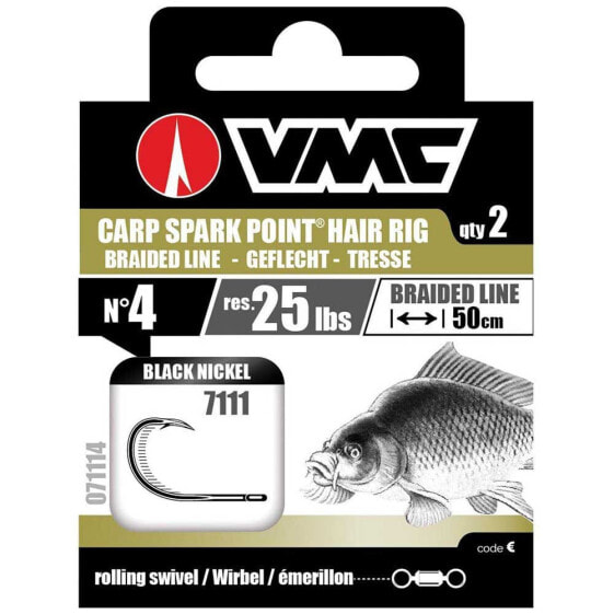 VMC Carp Spark Point Hair Rig Tied Hook