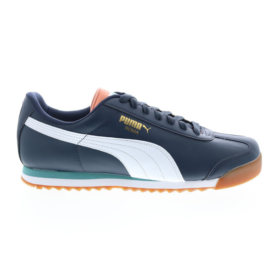 Puma Roma Basic + 36957137 Mens Blue Leather Lifestyle Sneakers Shoes