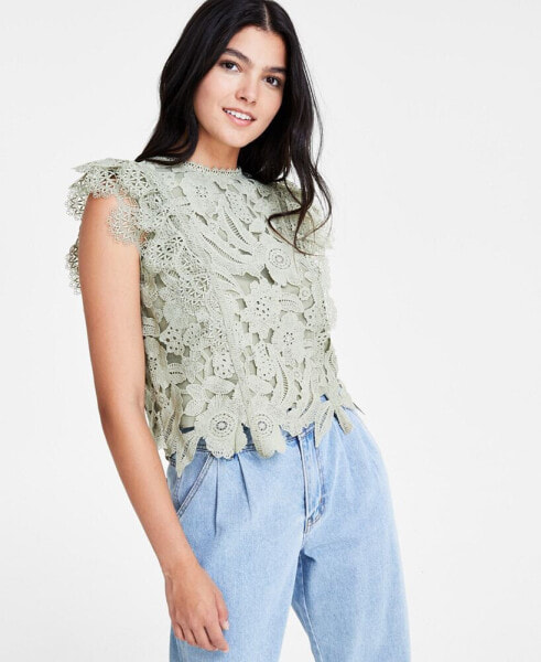 Women's Heidi Flutter-Sleeve Lace Top