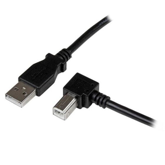 StarTech.com 2m USB 2.0 A to Right Angle B Cable - M/M - 2 m - USB A - USB B - USB 2.0 - 480 Mbit/s - Black