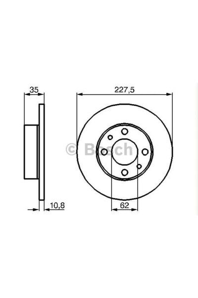 Тормозной диск передний BOSCH [ FIAT 131 ] 333108