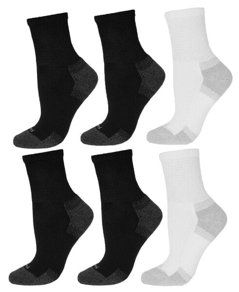 Men's Diabetic Half Cushion Quarter 6 Pair Pack Socks