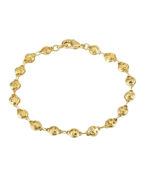 Gold-Tone Happy Face Chain Bracelet