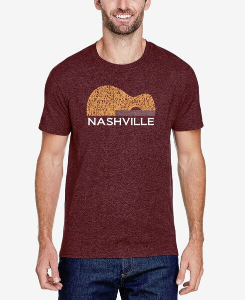 Men's Nashville Guitar Premium Blend Word Art T-shirt