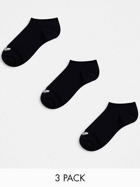 adidas Originals 3 pack trainer socks in black