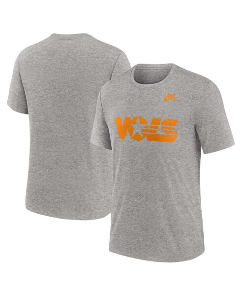 Men's Heather Gray Tennessee Volunteers Blitz Evergreen Legacy Primary Tri-Blend T-Shirt