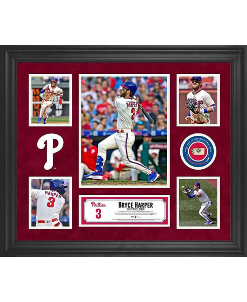 Bryce Harper Philadelphia Phillies Framed 5-Photo Collage with Piece of Game-Used Ball
