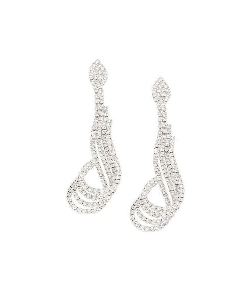 Women's Silver Bling Drop Earrings