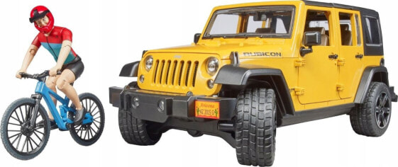 Bruder Jeep Wrangler Unlimited Rubicon z rowerem górskim i figurką kolarza (02543)