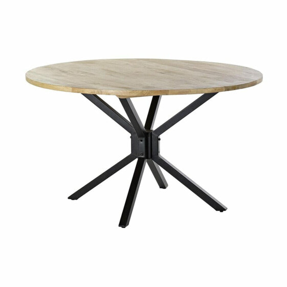 Обеденный стол DKD Home Decor 127 x 127 x 75 cm Натуральный Чёрный Металл Алюминий Древесина манго