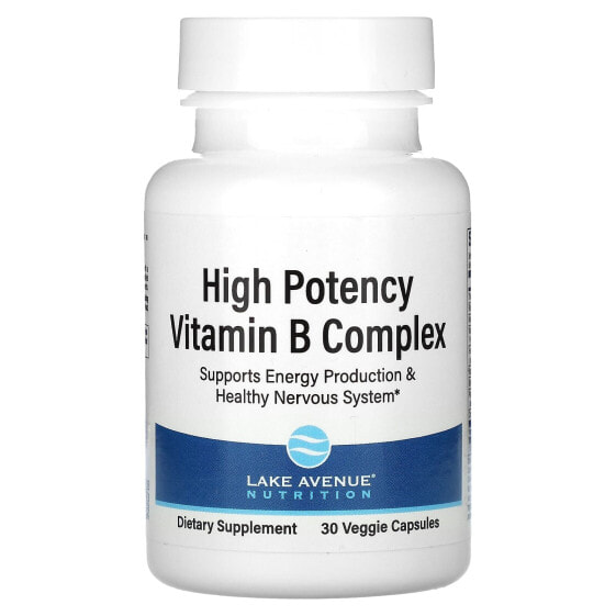 Витамины группы B Lake Avenue Nutrition High Potency Vitamin B Complex, 30 растительных капсул