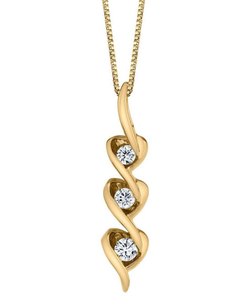 Diamond (1/8 ct. t.w.) Heart Pendant in 14k White, Yellow or Rose Gold