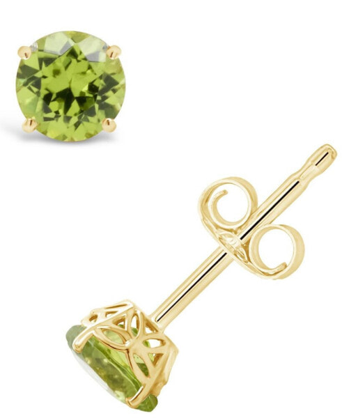 Серьги Macy's Peridot Stud  in 14K Yellow Gold