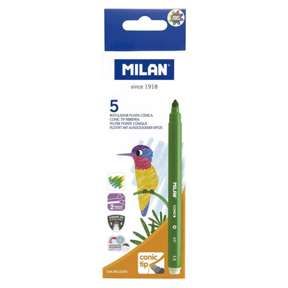 MILAN Box 5 Conical Tip Fibrepens